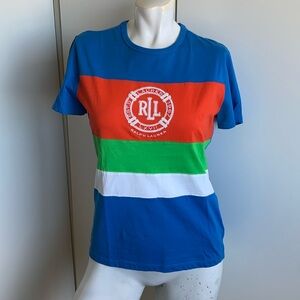 LRL Active size small blue Colorblock T-shirt